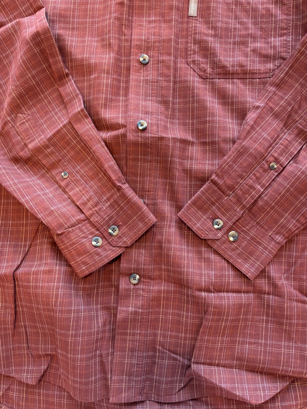 Columbia Sportswear Men’s XL Brick Red Plaid 100% Cotton Button Down Shirt NWOT - Picture 4 of 8